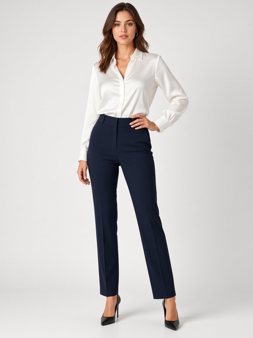 Vince Camuto | Black mid rise skinny straight leg stretch trousers size 4